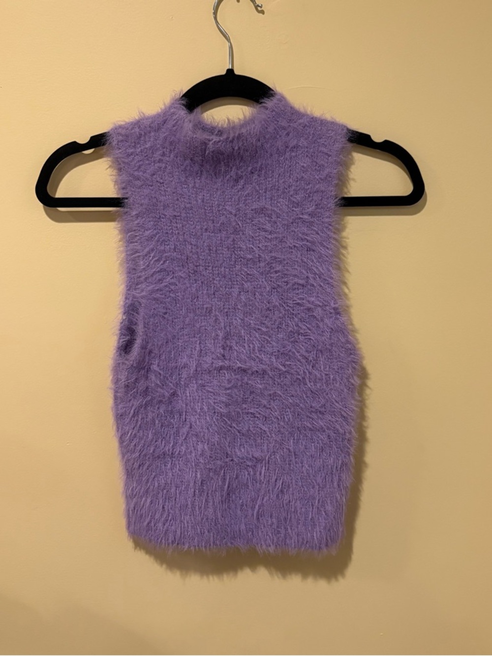 Zara Fuzzy Purple Sleeveless Knit Top - Picture 2 of 3